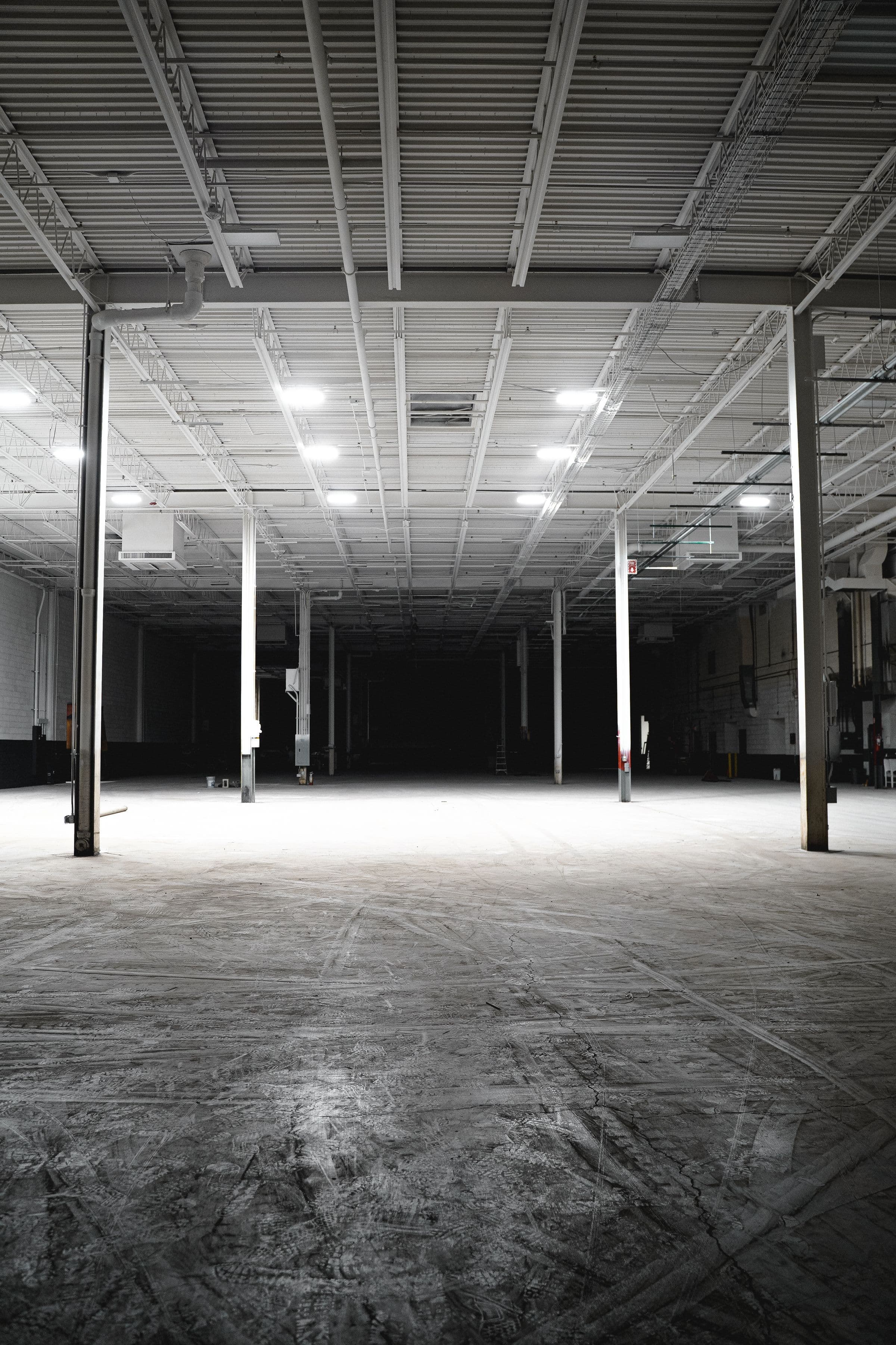 Bright recoated warehouse interior