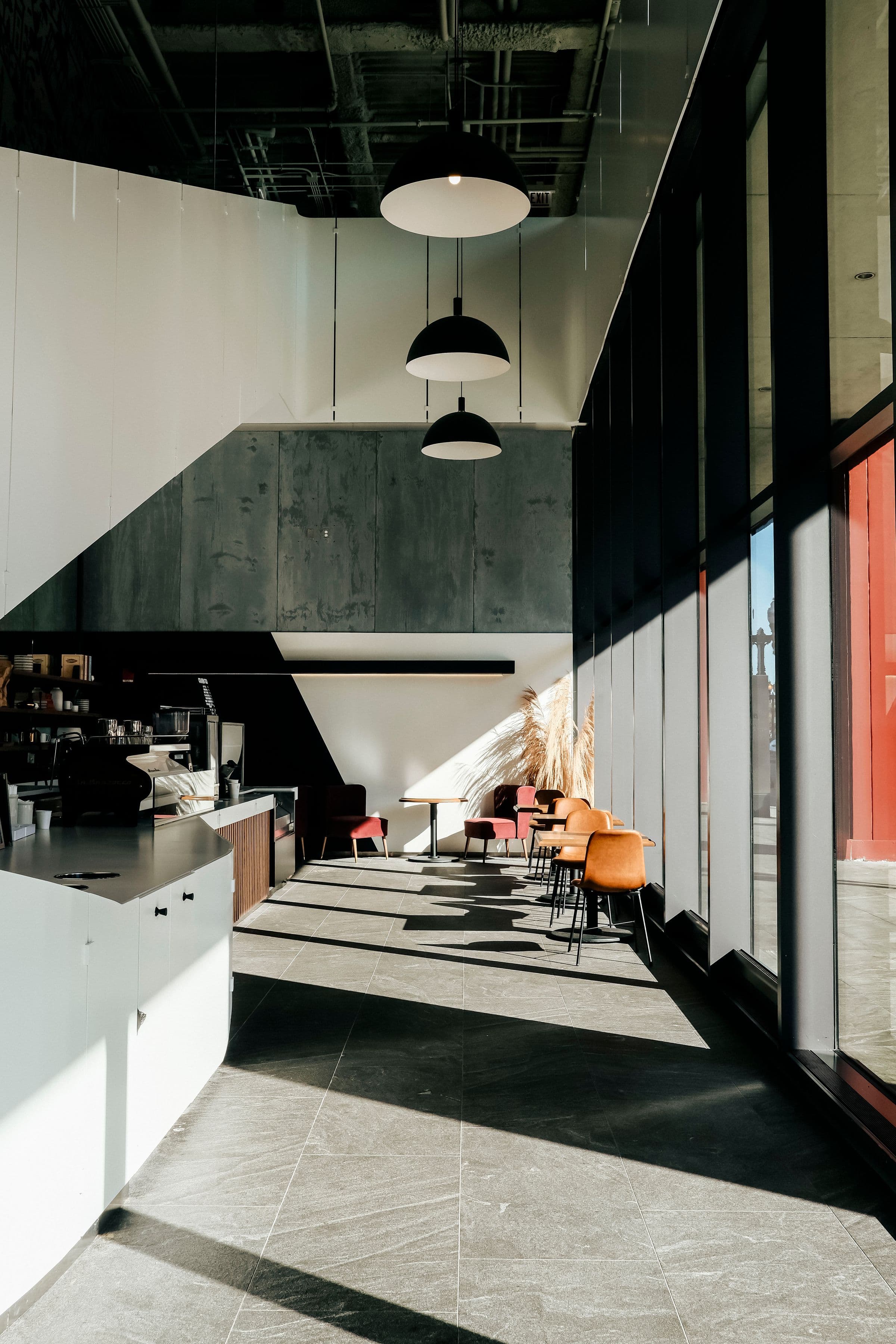 Freshly painted retail interior space